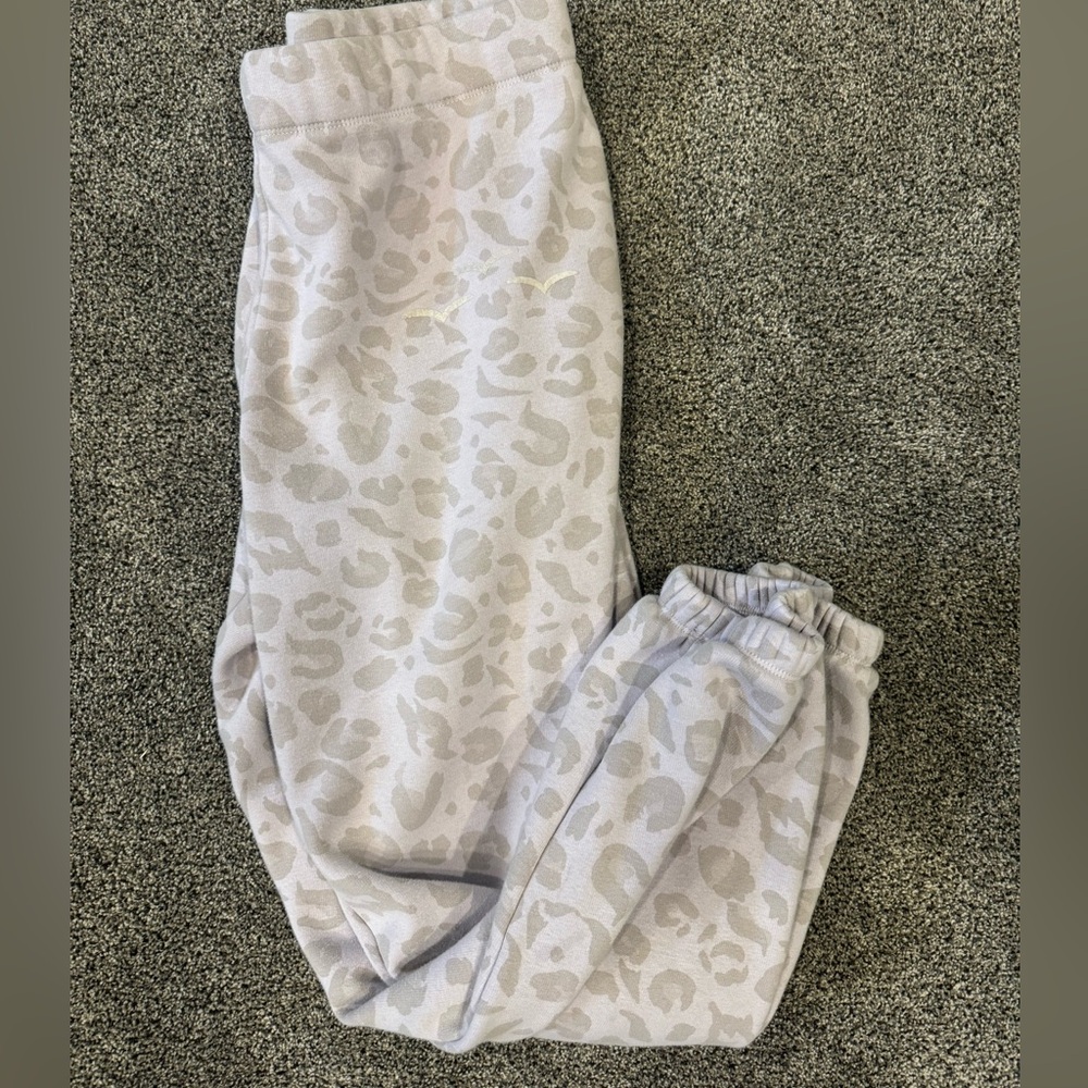 Lazy Pants / large purple and leopard print sweat pants